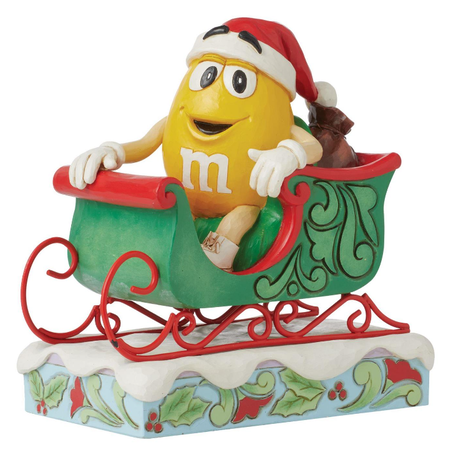 Jim Shore Jim Shore Yellow M&M in Sleigh Figurine