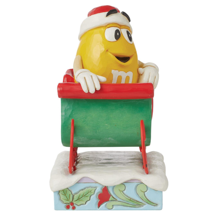 Jim Shore Jim Shore Yellow M&M in Sleigh Figurine