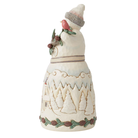 Jim Shore Jim Shore White Woodland Snowman with Pine Garland Figurine