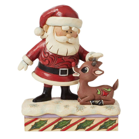 Jim Shore Jim Shore Santa Petting Rudolph Figurine