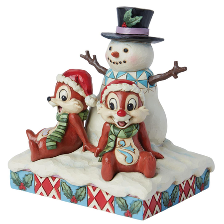 Jim Shore Jim Shore Chip and Dale with Snowman Figurine