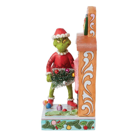 Jim Shore Jim Shore Grinch Pushing Tree up Fireplace Figurine