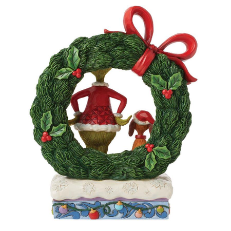 Jim Shore Jim Shore Grinch and Max Wreath Figurine