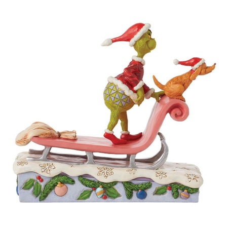 Jim Shore Jim Shore Grinch and Max on Sled Figurine