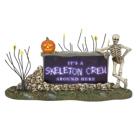Department 56 Halloween Cross Product We're a Skeleton Crew Lit Accessory