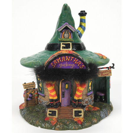 Department 56 Snow Village Halloween Samantha's BOO-tique Lit Building
