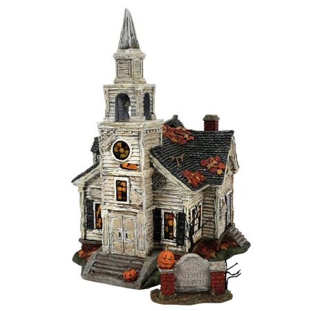 Department 56 Hot Properties Village Elvira Fallen Church of Falwell Lit Building