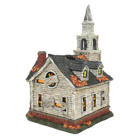 Department 56 Hot Properties Village Elvira Fallen Church of Falwell Lit Building