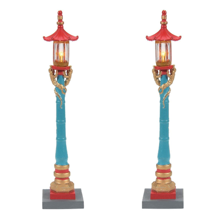Department 56 Christmas in the City Chinatown Post Lamps Lit Accessory