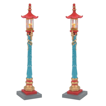 Department 56 Christmas in the City Chinatown Post Lamps Lit Accessory