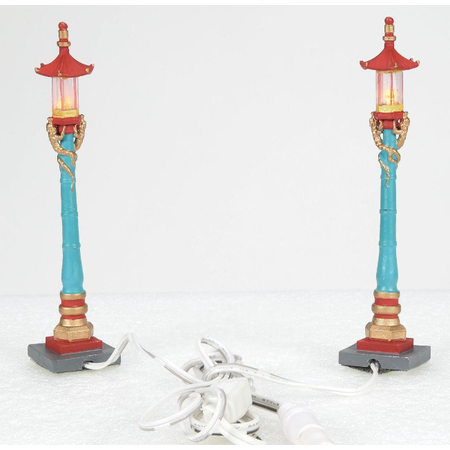 Department 56 Christmas in the City Chinatown Post Lamps Lit Accessory