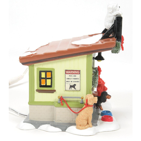 Department 56 Snow Village Frankie's Dog Walking Company Lit Building