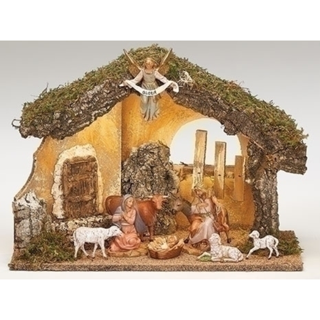 Fontanini Fontanini LED Nativity 9 Piece Set with Italian Stable 5" Collection