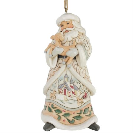 Jim Shore Jim Shore White Woodland Santa Holding Fawn Ornament