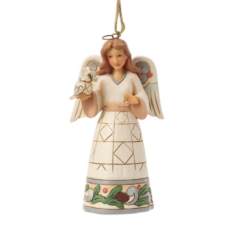 Jim Shore Jim Shore White Woodland Angel with Owl Ornament