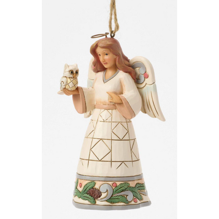 Jim Shore Jim Shore White Woodland Angel with Owl Ornament