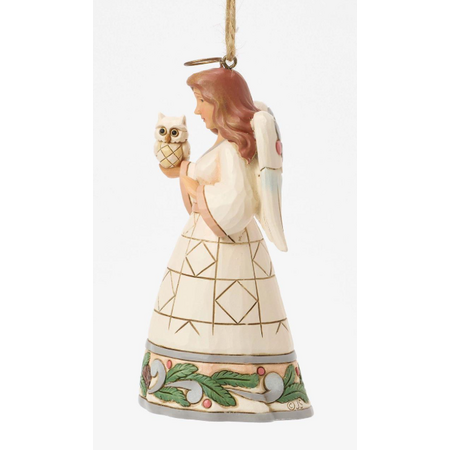 Jim Shore Jim Shore White Woodland Angel with Owl Ornament