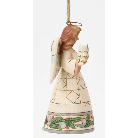 Jim Shore Jim Shore White Woodland Angel with Owl Ornament