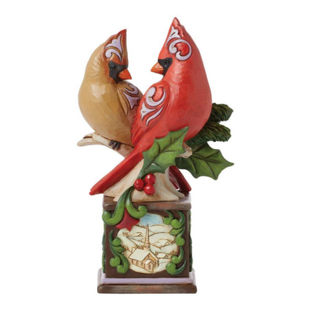 Jim Shore Jim Shore Cardinal Pair on Pedestal Figurine