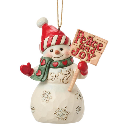 Jim Shore Jim Shore Snowman Peace & Joy Sign Ornament