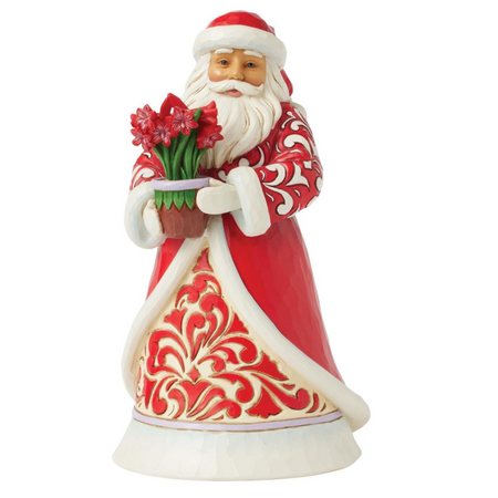Jim Shore Jim Shore Santa with Blooming Amaryllis Figurine