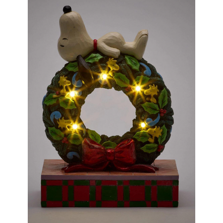 Jim Shore Jim Shore Snoopy Sleeping on LED Wreath Figurine