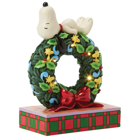 Jim Shore Jim Shore Snoopy Sleeping on LED Wreath Figurine