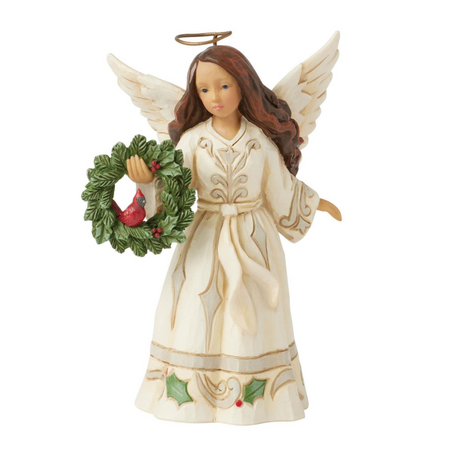 Jim Shore Jim Shore White Woodland Angel with Cardinal Figurine