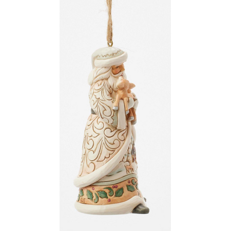 Jim Shore Jim Shore White Woodland Santa Holding Fawn Ornament