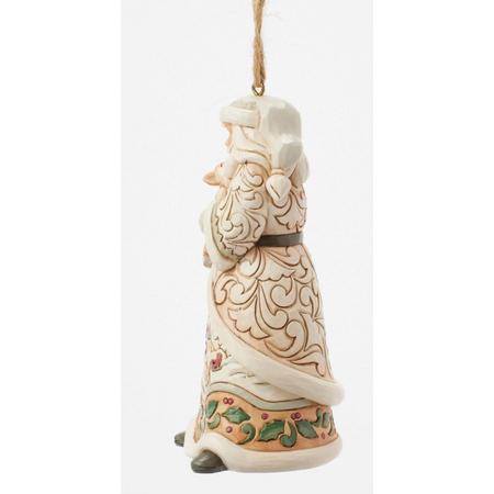 Jim Shore Jim Shore White Woodland Santa Holding Fawn Ornament