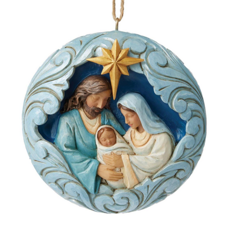 Jim Shore Jim Shore Blue and Gold Holy Family Hanging Ornament