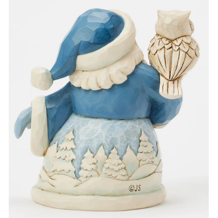 Jim Shore Jim Shore Blue Santa with Owl Mini Figurine