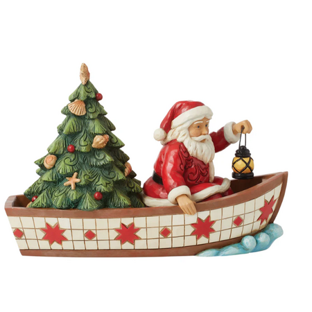 Jim Shore Jim Shore Santa in Boat With Tree Figurine