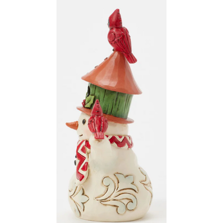 Jim Shore Jim Shore Snowman with Birdhouse Hat Mini Figurine