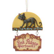 Jim Shore Jim Shore Coraline Black Cat on Pink Palace Sign Ornament