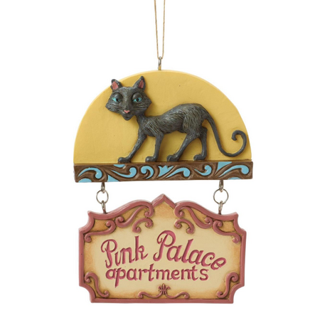 Jim Shore Jim Shore Coraline Black Cat on Pink Palace Sign Ornament
