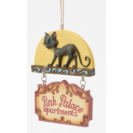 Jim Shore Jim Shore Coraline Black Cat on Pink Palace Sign Ornament
