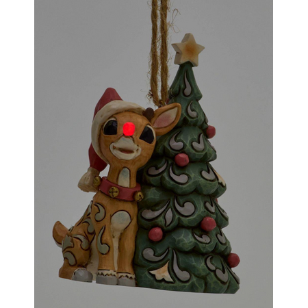Jim Shore Jim Shore Woodland Rudolph with Tree LED Ornament