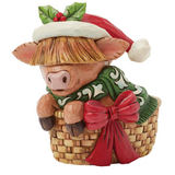 Jim Shore Jim Shore Highland Cow in Basket Mini Figurine
