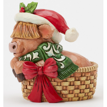 Jim Shore Jim Shore Highland Cow in Basket Mini Figurine