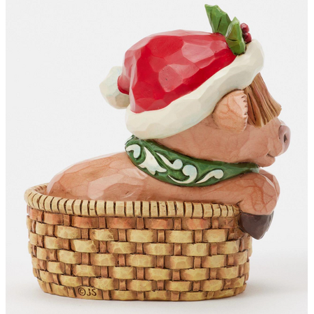 Jim Shore Jim Shore Highland Cow in Basket Mini Figurine