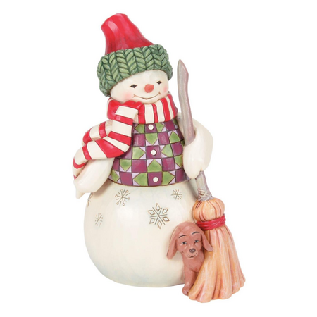 Jim Shore Jim Shore Snowman with Dog Peeking Figurine