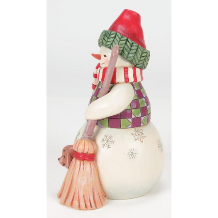 Jim Shore Jim Shore Snowman with Dog Peeking Figurine