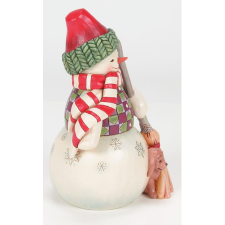 Jim Shore Jim Shore Snowman with Dog Peeking Figurine