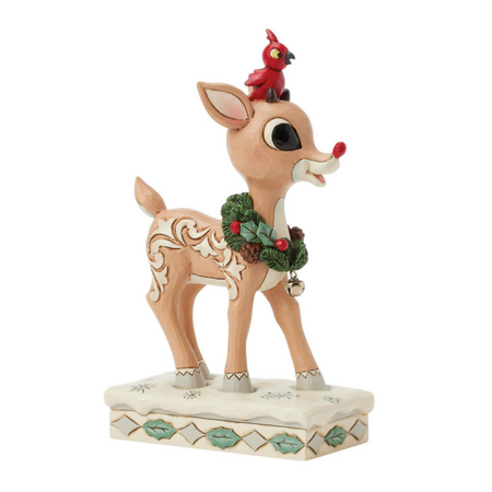 Jim Shore Jim Shore Woodland Rudolph with Red Bird Figurine
