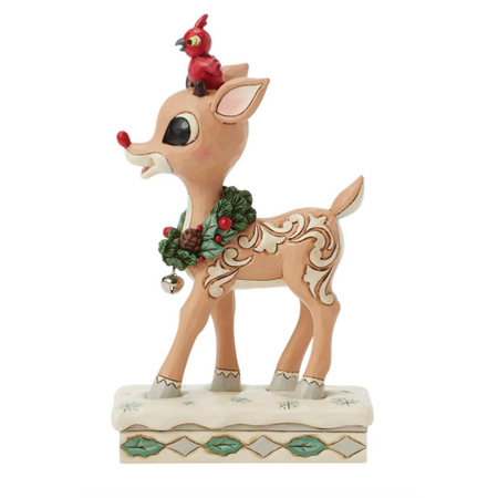 Jim Shore Jim Shore Woodland Rudolph with Red Bird Figurine