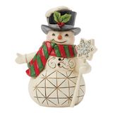 Jim Shore Jim Shore Snowman with Snowflake Staff Mini Figurine
