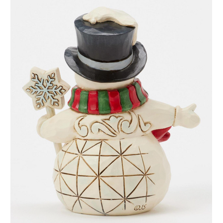 Jim Shore Jim Shore Snowman with Snowflake Staff Mini Figurine