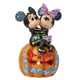 Jim Shore Jim Shore Mickey & Minnie Scared Skeletons LED Figurine