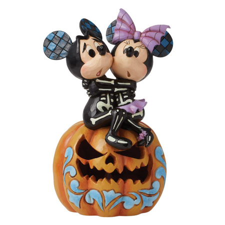 Jim Shore Jim Shore Mickey & Minnie Scared Skeletons LED Figurine